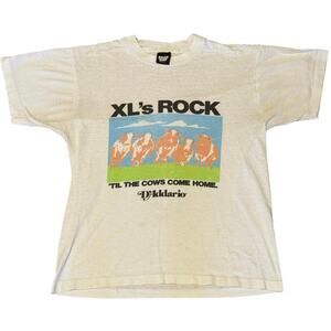 VTG 90s D'Addario XL's Rock Til The Cows Come Home Guitar String Promo T-Shirt L